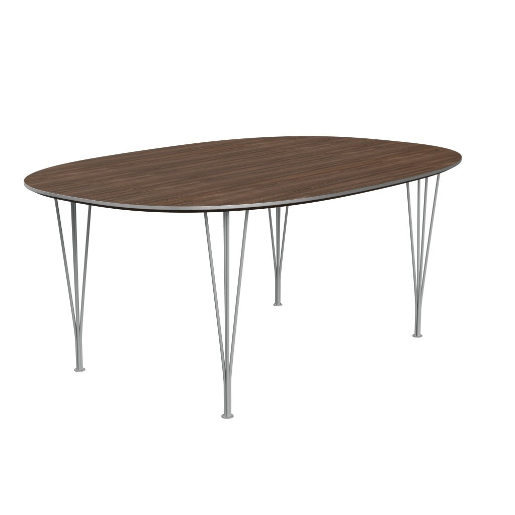Fritz Hansen Superellipse spisebord ni grå/valnødfiner, 180x120 cm