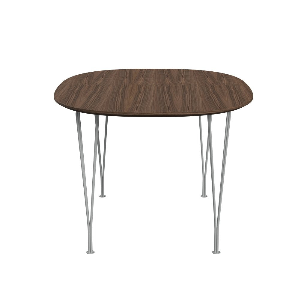 Fritz Hansen Superellipse spisebord ni grå/valnødfiner med valnødbordskant, 150x100 cm