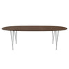 Fritz Hansen Superellipse spisebord ni grå/valnødfiner med valnødbordskant, 240x120 cm