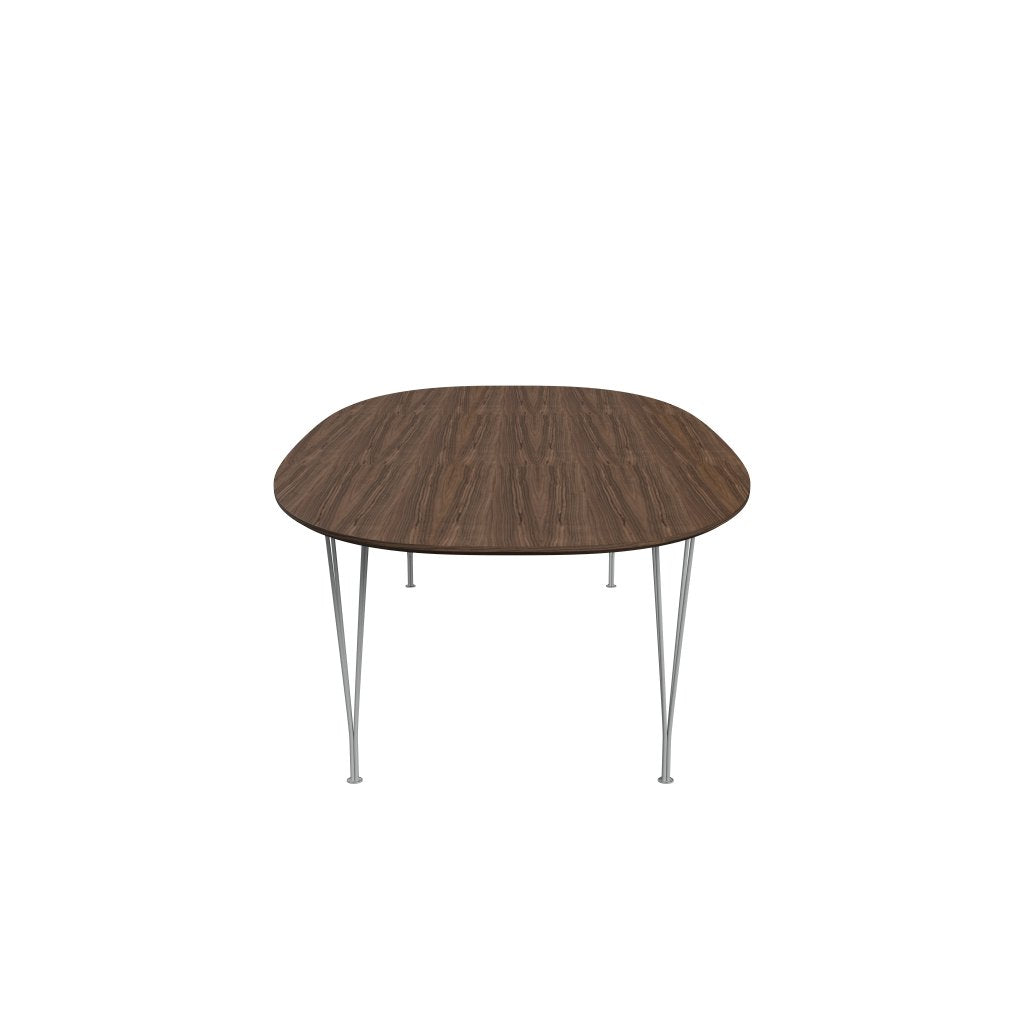 Fritz Hansen Superellipse spisebord ni grå/valnødfiner med valnødbordskant, 300x130 cm