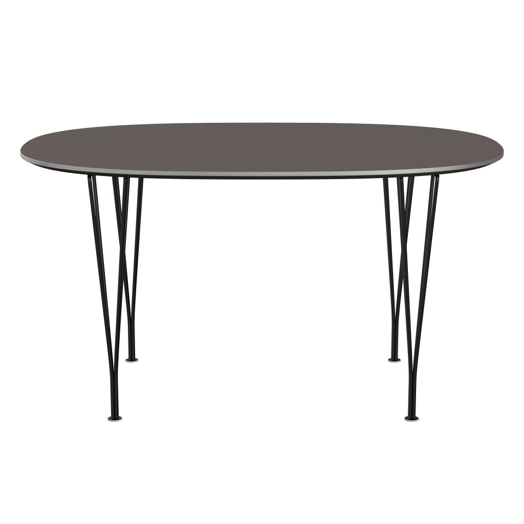 Fritz Hansen Superellipse spisebord sort/grå fenix -laminater, 135x90 cm