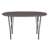 Fritz Hansen Superellipse Dining Table Black/Grey Fenix Laminates, 135x90 Cm