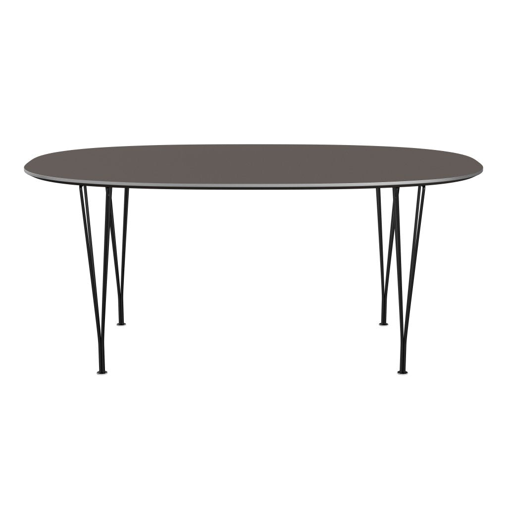 Fritz Hansen Superellipse -ruokapöytä musta/harmaa fenix -laminaatit, 170x100 cm