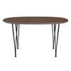 Fritz Hansen Superellipse Dining Table Black/Walnut Veneer, 135x90 Cm