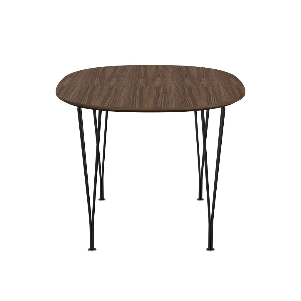 Fritz Hansen Superellipse Dining Table Black/Walnut Veneer With Walnut Table Edge, 135x90 Cm