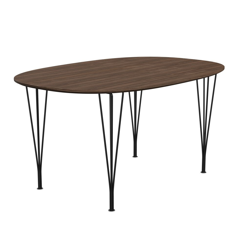 Fritz Hansen Table à manger Superellipse Black / Nut Nut Witch Table Table Edge, 150x100 cm