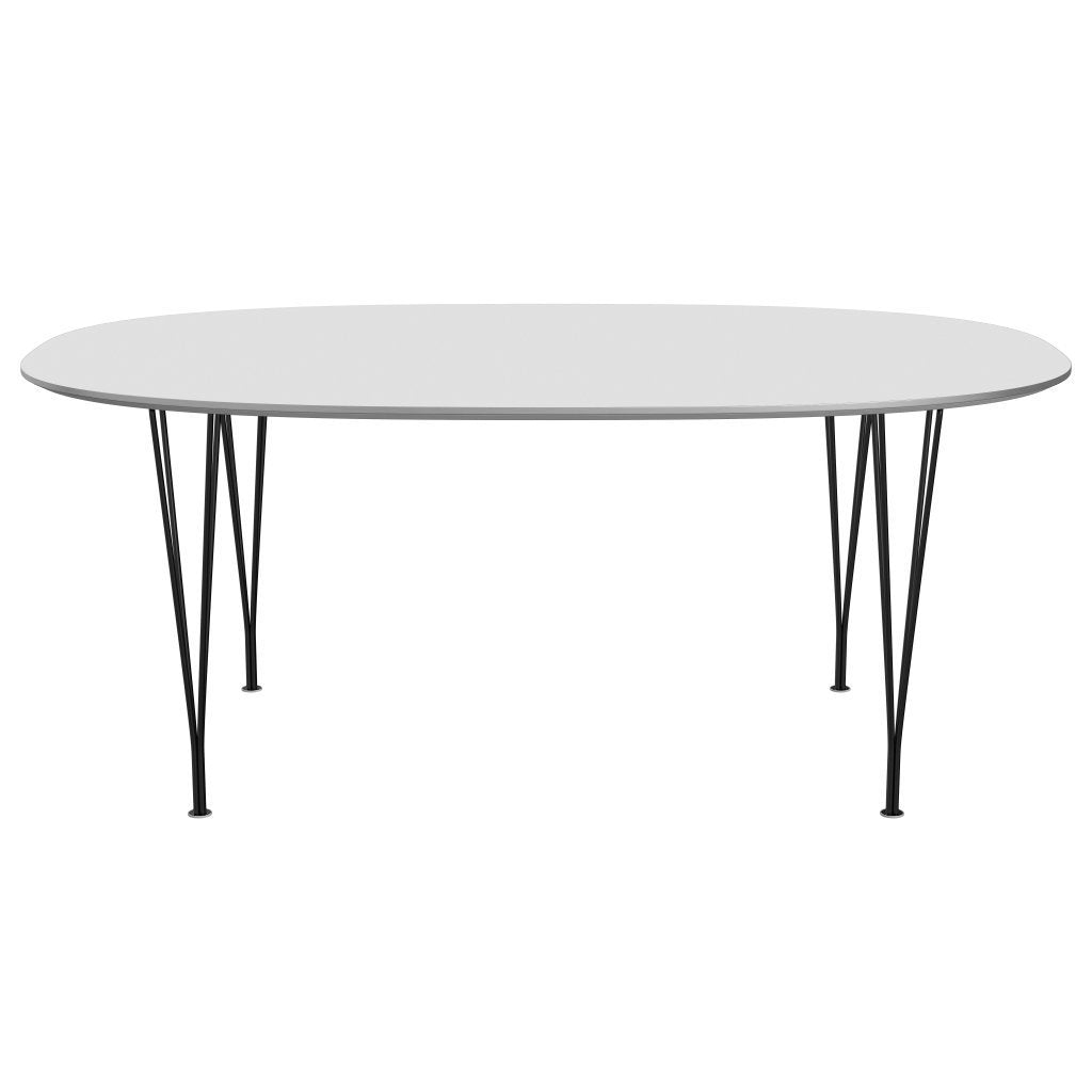 Fritz Hansen Superellipse -ruokapöytä musta/valkoinen fenix -laminaatit, 180x120 cm