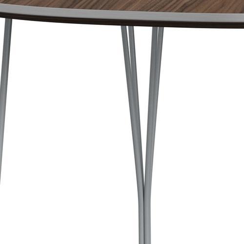 Fritz Hansen Superellipse spisebord sølvgrå/valnød finer, 170x100 cm