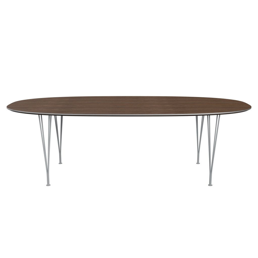 Fritz Hansen Superellipse spisebord sølvgrå/valnødfiner, 240x120 cm