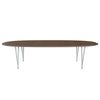 Fritz Hansen Superellipse spisebord sølvgrå/valnødfiner, 300x130 cm