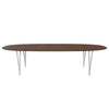 Fritz Hansen Superellipse Tavolo da pranzo intallata grigio/noce con bordo del tavolo in noce, 300x130 cm