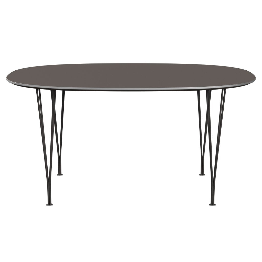 Fritz Hansen Superellipse餐桌温暖的石墨/灰色Fenix层压板，150x100 cm