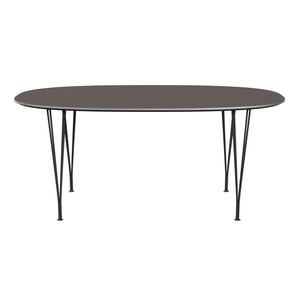 Fritz Hansen Superellipse餐桌温暖的石墨/灰色Fenix层压板，170x100 cm