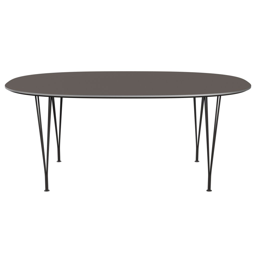 Fritz Hansen Superellipse餐桌温暖石墨/灰色Fenix层压板，180x120 cm