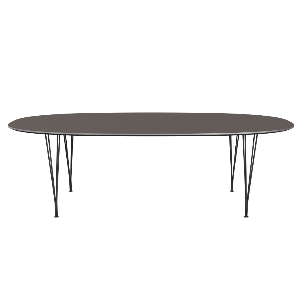 Fritz Hansen Superellipse Tavolo da pranzo di grafite calda/laminati fenix grigi, 240x120 cm