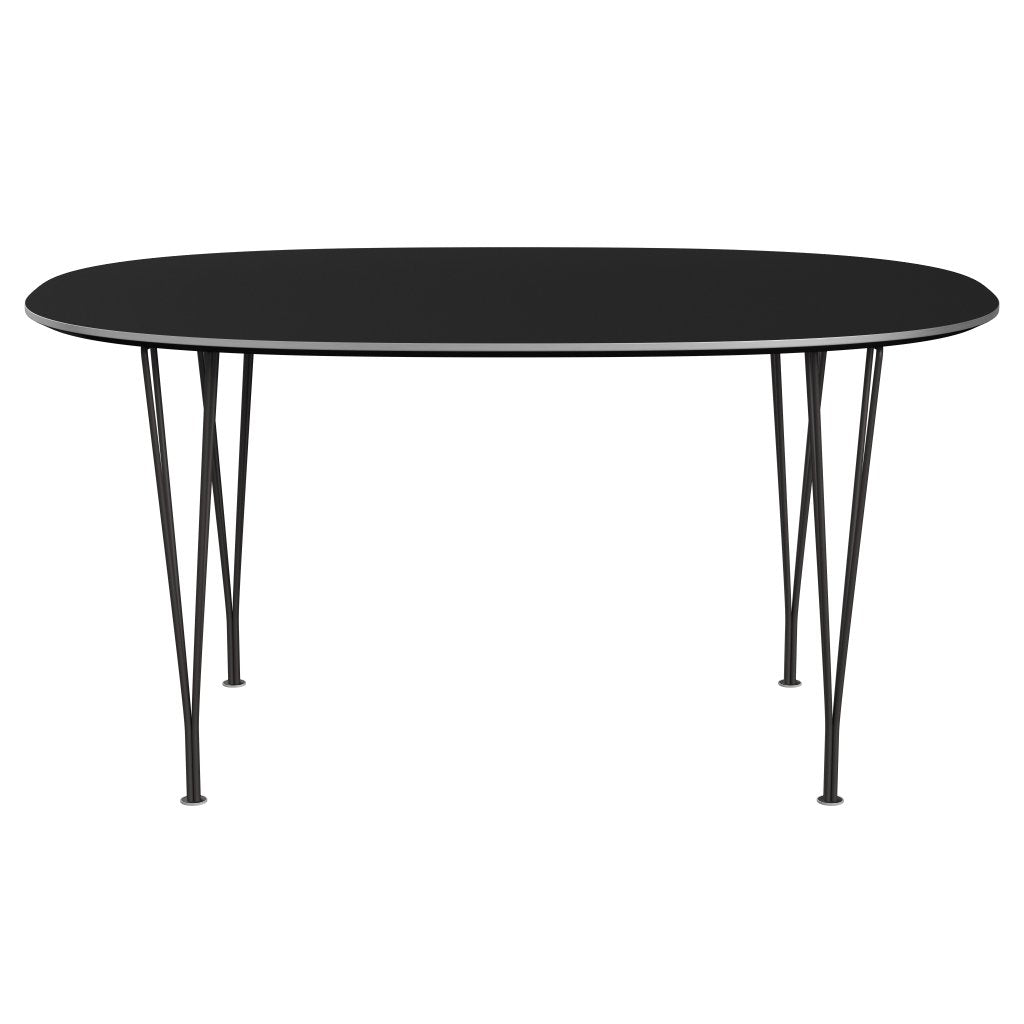 Fritz Hansen Superellipse餐桌温暖的石墨/黑色Fenix层压板，150x100 cm