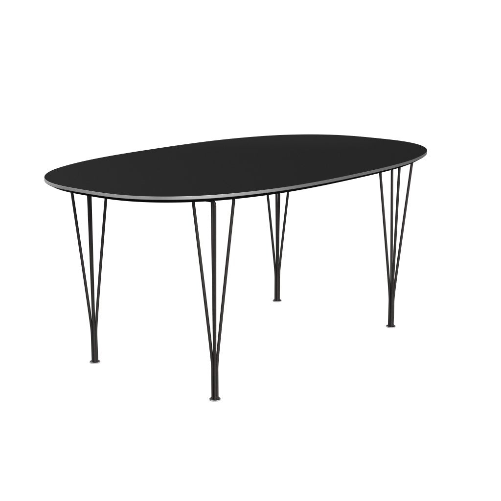 Fritz Hansen Superellipse spisebord varm grafitt/svart fenix laminater, 170x100 cm