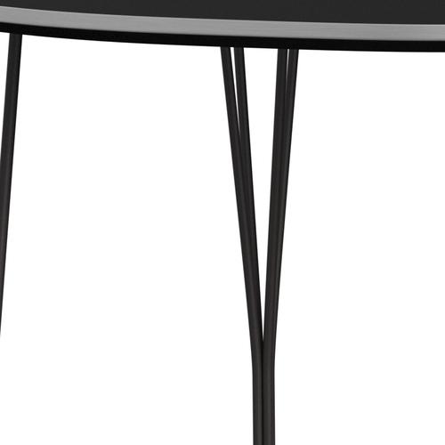 Fritz Hansen Superellipse Tavolo da pranzo di grafite calda/laminati fenix neri, 170x100 cm
