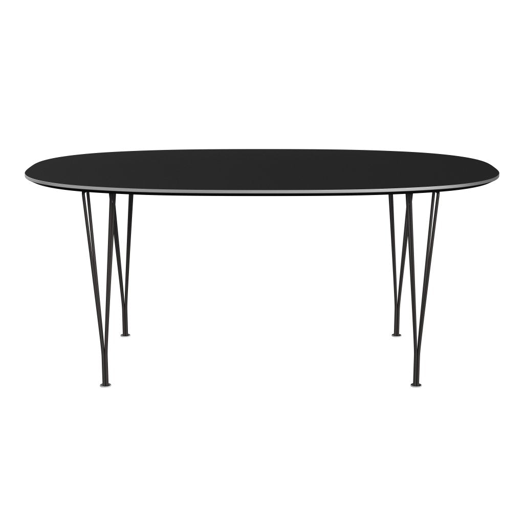 Fritz Hansen Superellipse Tavolo da pranzo di grafite calda/laminati fenix neri, 170x100 cm