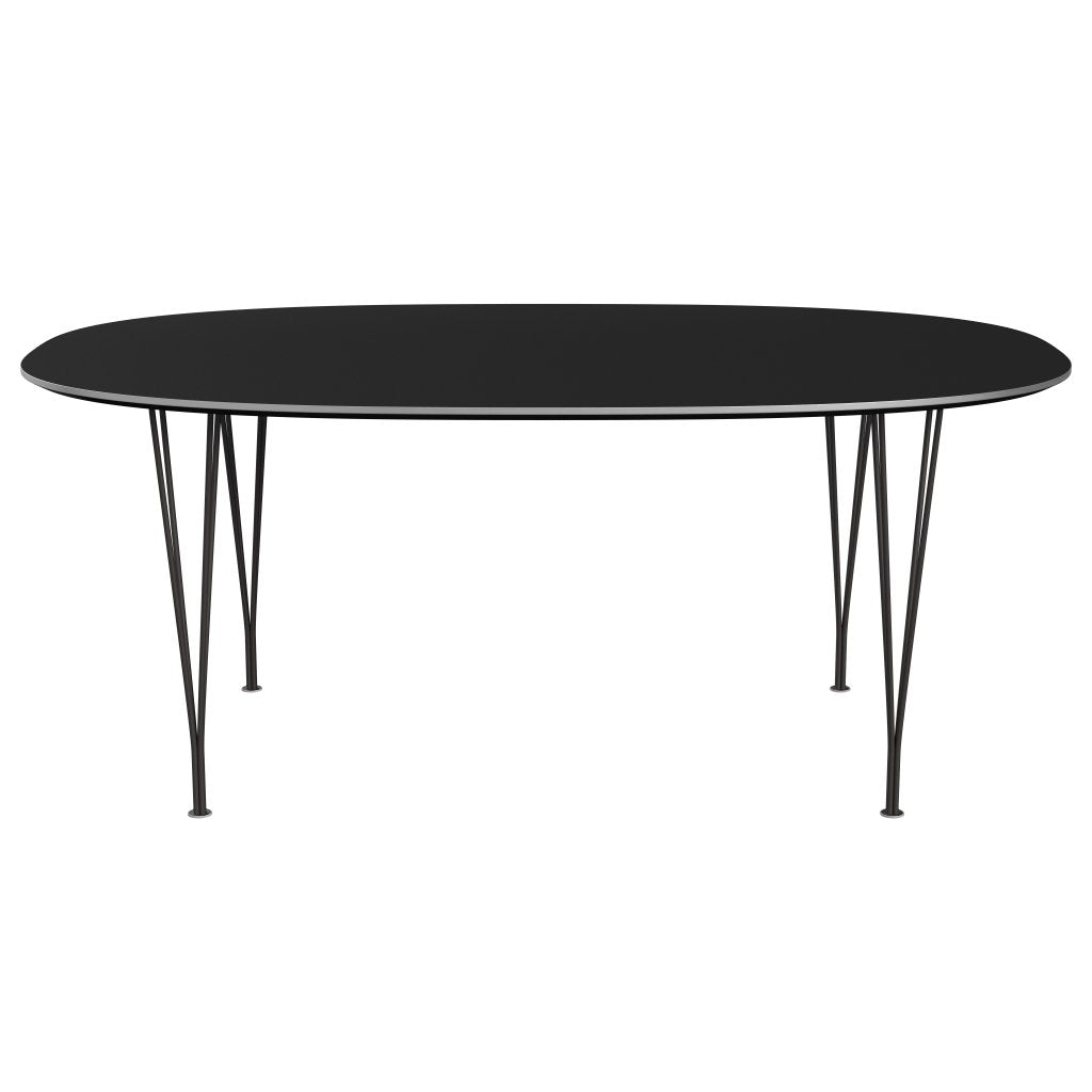 Fritz Hansen Superellipse餐桌温暖的石墨/黑色Fenix层压板，180x120 cm