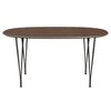 Fritz Hansen Superellipse Dining Table Warm Graphite/Walnut Veneer, 150x100 Cm