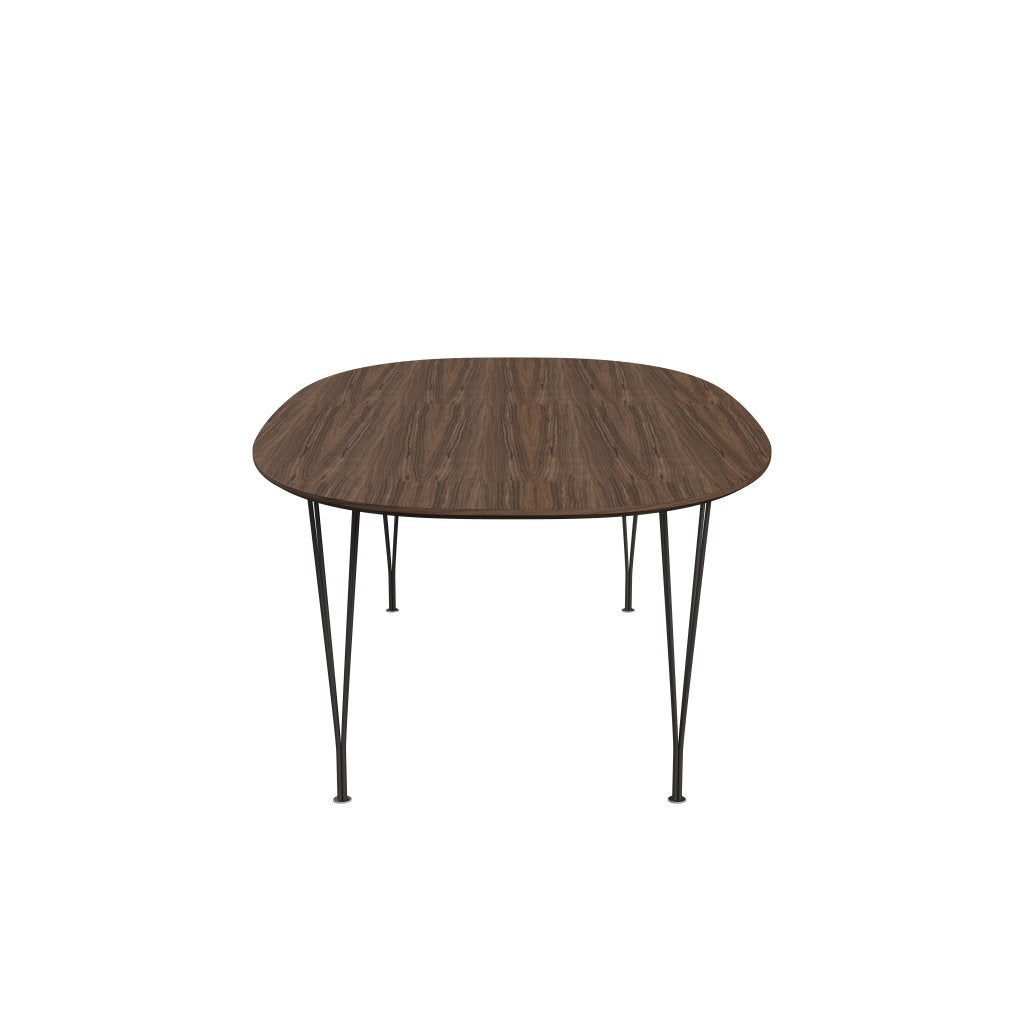 Fritz Hansen Superellipse spisebord varm grafit/valnødfiner med valnødbordskant, 240x120 cm