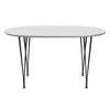 Fritz Hansen Superellipse餐桌温暖石墨/白色fenix层压板，135x90 cm