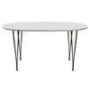 Fritz Hansen Superellipse餐桌温暖石墨/白色fenix层压板，150x100 cm