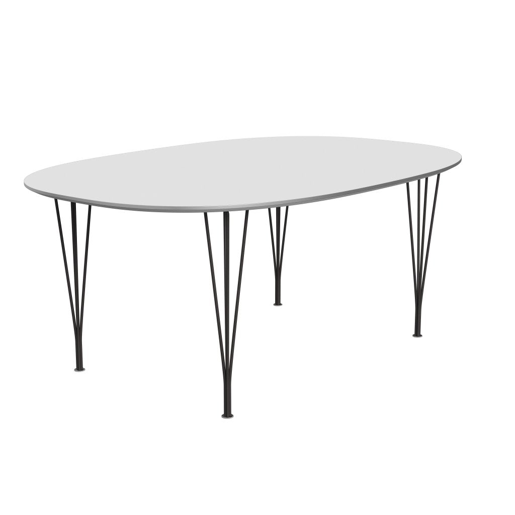 Fritz Hansen Superellipse spisebord varm grafitt/hvitt fenix laminater, 180x120 cm