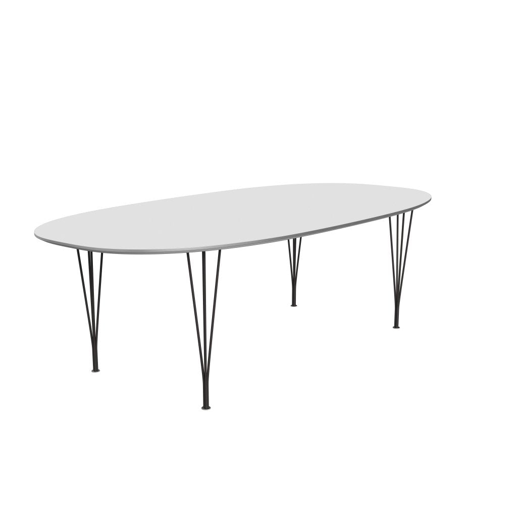 Fritz Hansen Superellipse餐桌温暖的石墨/白色Fenix层压板，240x120 cm