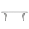 Fritz Hansen Superellipse Tavolo da pranzo di grafite calda/laminati bianchi Fenix, 240x120 cm