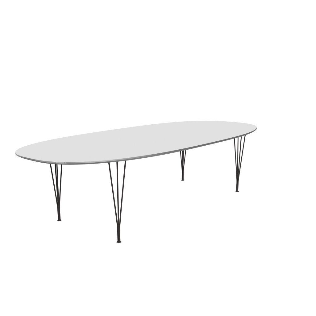 Fritz Hansen Superellipse spisebord varm grafitt/hvitt fenix laminater, 300x130 cm