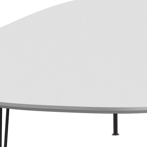 Fritz Hansen Superellipse Mesa de comedor Grafito caliente/Laminados de fenix blanco, 300x130 cm