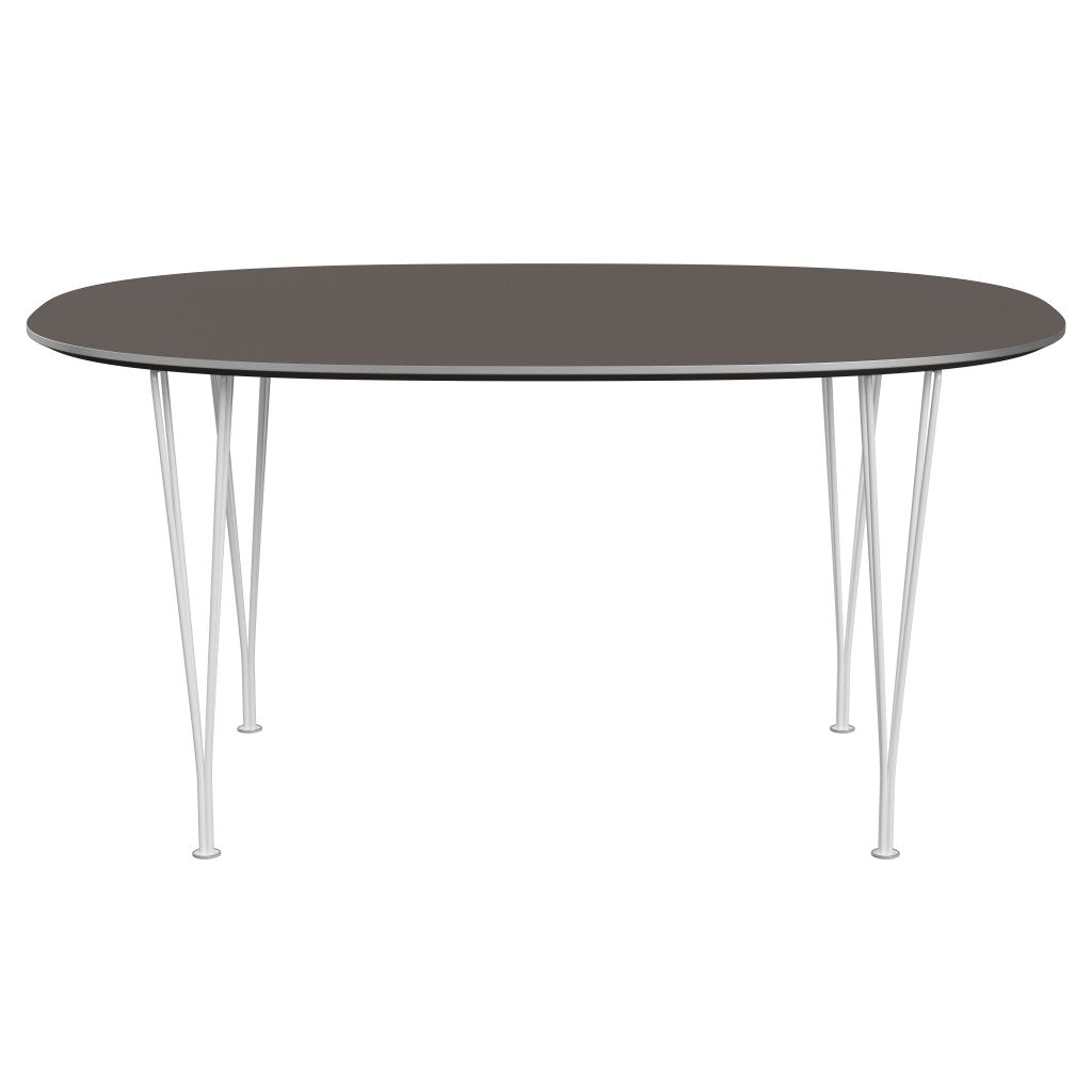 Fritz Hansen Superellipse餐桌白色/灰色Fenix层压板，150x100 cm