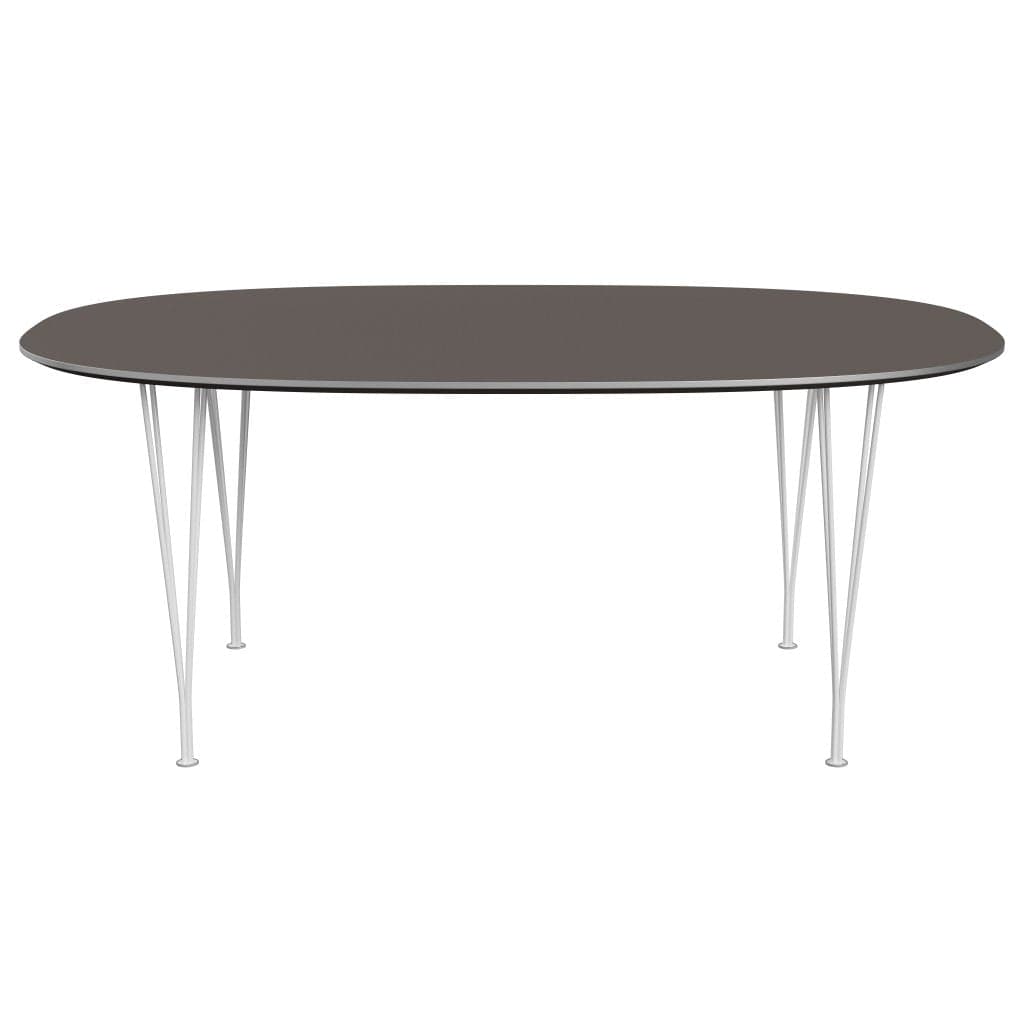 Fritz Hansen Superellipse餐桌白色/灰色Fenix层压板，180x120 cm