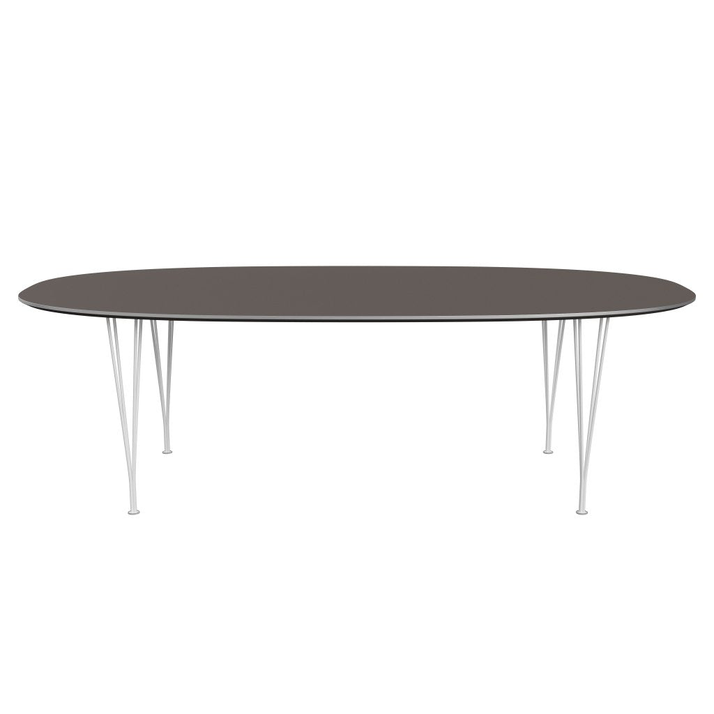 Fritz Hansen Superellipse餐桌白色/灰色Fenix层压板，240x120 cm