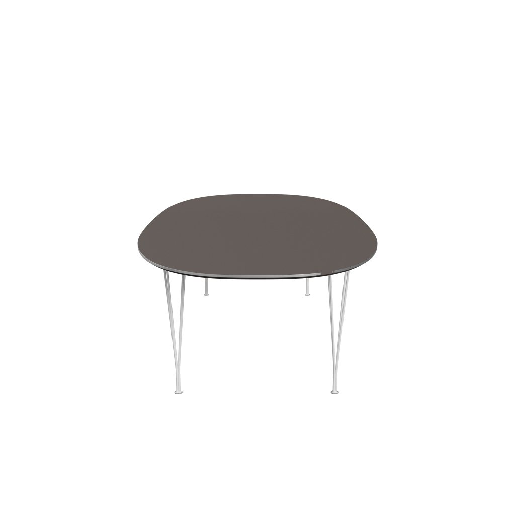 Fritz Hansen Superellipse餐桌白色/灰色Fenix层压板，300x130 cm