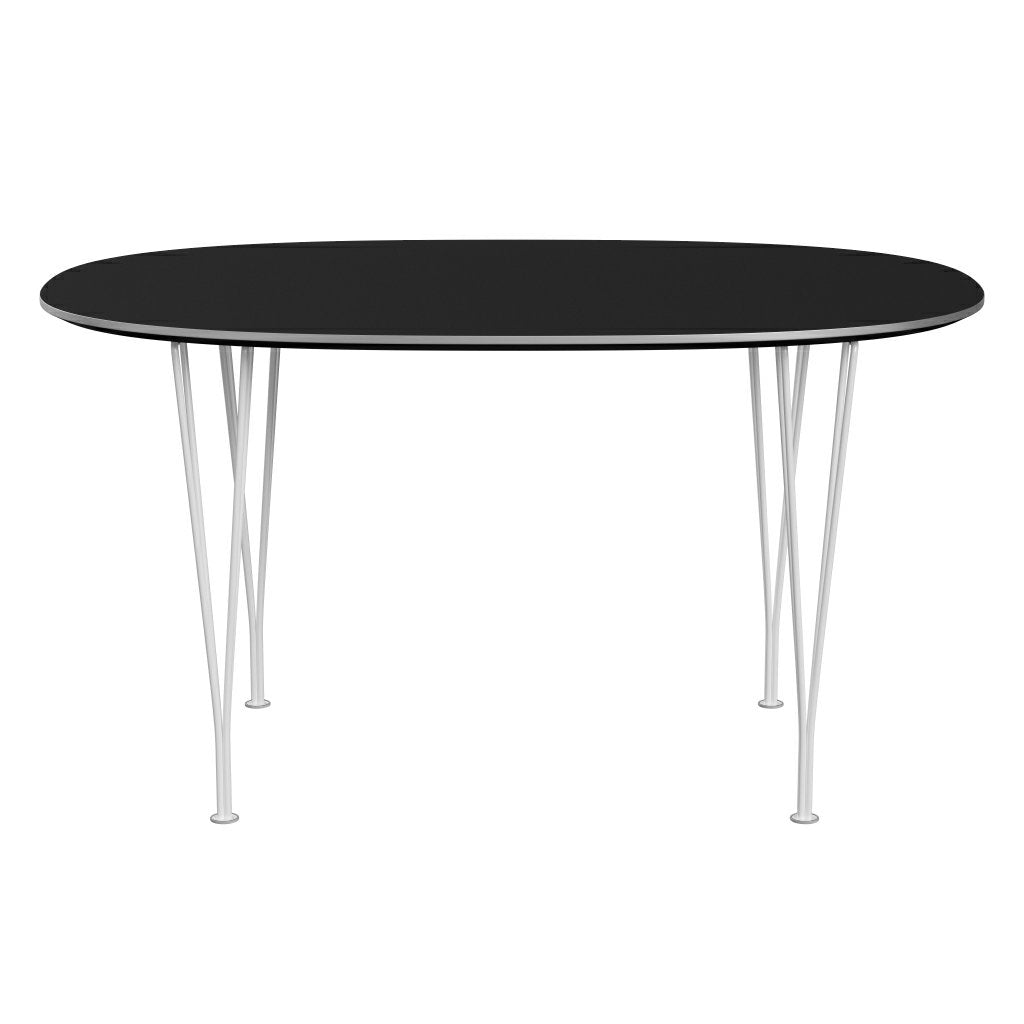 Fritz Hansen Superellipse Tavolo da pranzo Laminati Fenix ​​bianchi/neri, 135x90 cm