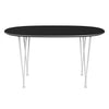 Fritz Hansen Superellipse餐桌白色/黑色Fenix层压板，135x90 cm