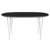 Fritz Hansen Superellipse餐桌白色/黑色Fenix层压板，150x100 cm