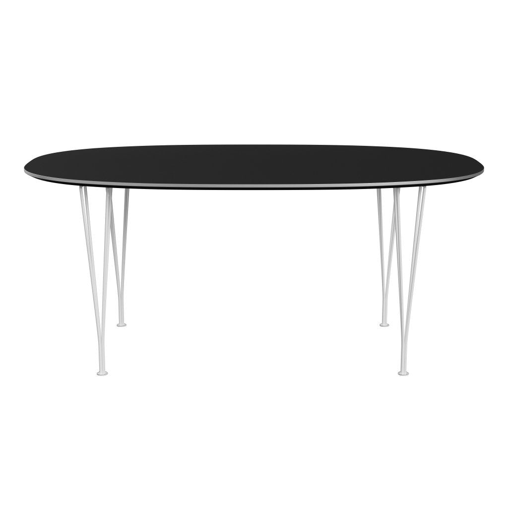 Fritz Hansen Superellipse -ruokapöytä Valkoinen/musta fenix -laminaatit, 170x100 cm