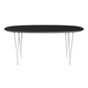 Fritz Hansen Superellipse餐桌白色/黑色Fenix层压板，170x100 cm