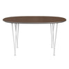 Fritz Hansen Superellipse Dining Table White/Walnut Veneer, 135x90 Cm