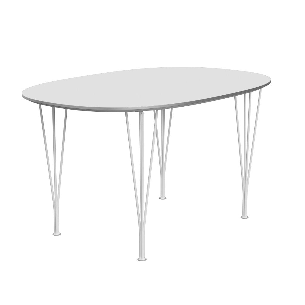 Fritz Hansen Superellipse -ruokapöytä Valkoinen/valkoinen fenix -laminaatit, 135x90 cm