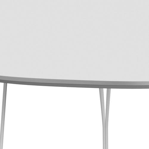 Fritz Hansen Superellipse Mesa de comedor Laminados de fenix blanco/blanco, 240x120 cm