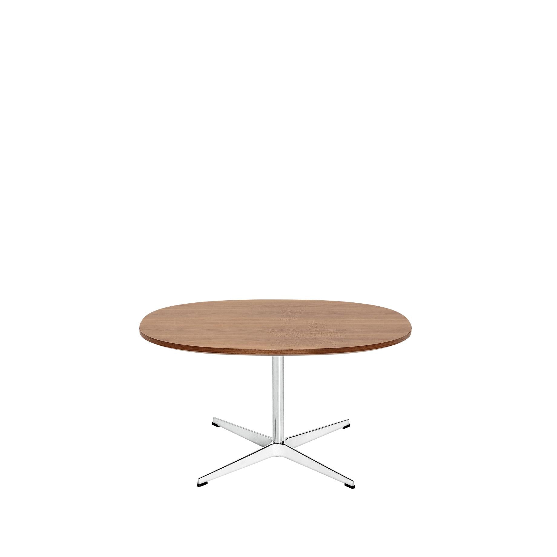 弗里茨·汉森（Fritz Hansen）超圆形咖啡桌Ø75厘米，核桃贴面
