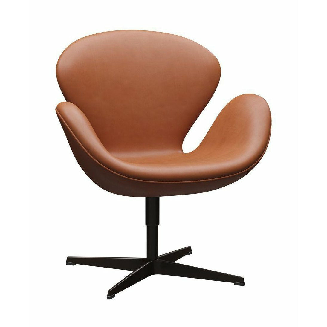 Fritz Hansen Svanen Lounge stoel leer, bruine bronzen/gratie walnoot