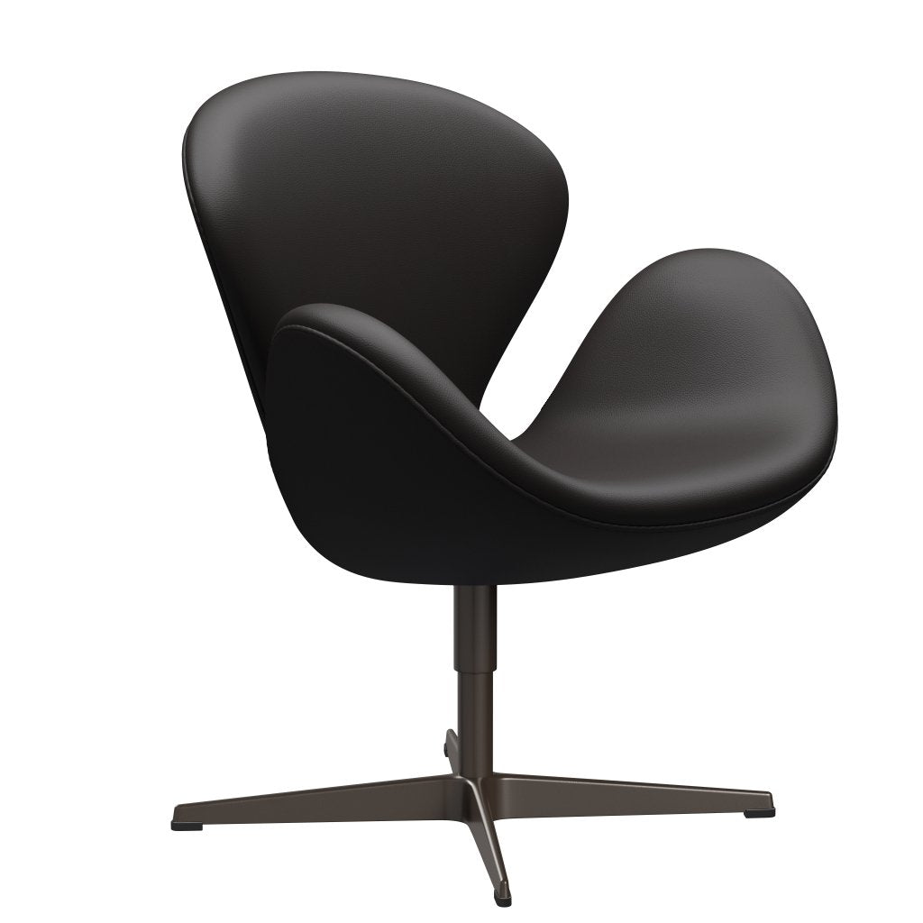 Fritz Hansen Swan Lounge Stuhl, braune Bronze/Aura schwarzbraun