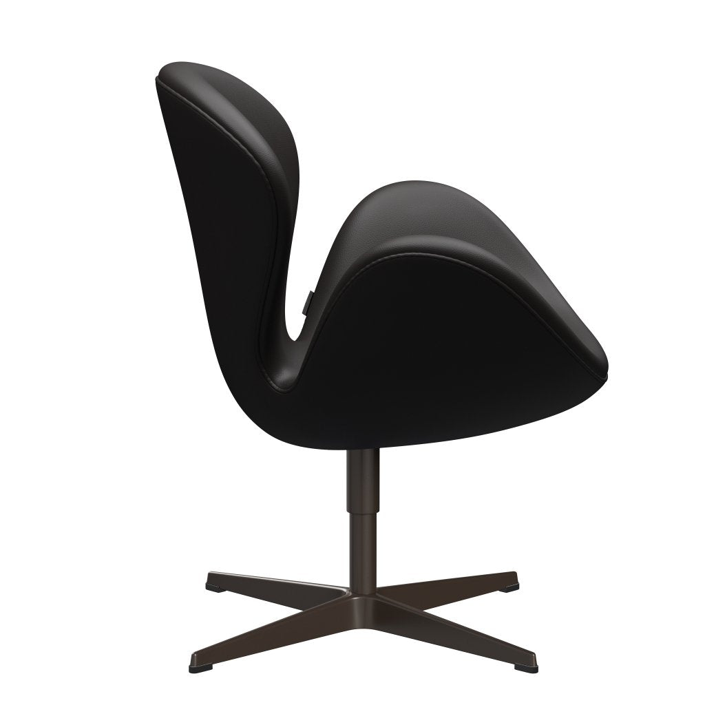 Fritz Hansen Swan Lounge Stuhl, braune Bronze/Aura schwarzbraun