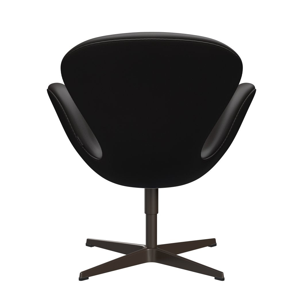 Fritz Hansen Swan Lounge Chair, Brown Bronze/Aura Black Brown